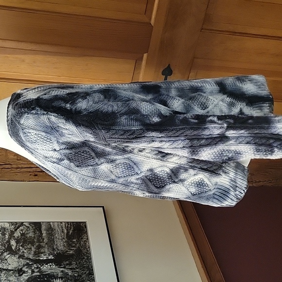 PILCRO INDIGO BLUE TIE DYE COTTON CABLEKNIT - Picture 5 of 8